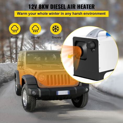 VEVOR Chauffage Diesel Tout-en-Un Portable 12 V 8 kW 0,16-0,62 L/h