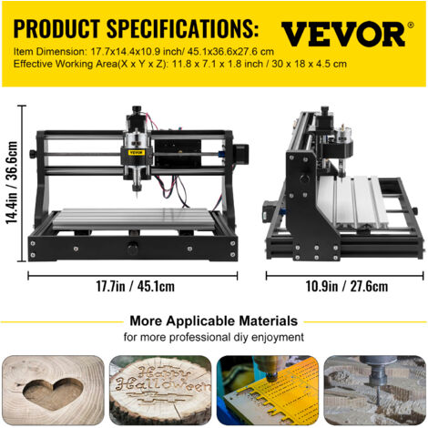 CNC Z-assen spilmotorbevestiging - Z-as motorbeugelhouder, 52 mm diameter, voor 3018 Pro, schuiftafelspilarmatuur DIY-graveermachine (Black