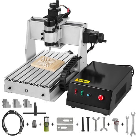 VEVOR Machine a Graver CNC 3020 a 3 Axes 200x300x55mm Kit Machine de  Gravure Pro 300W