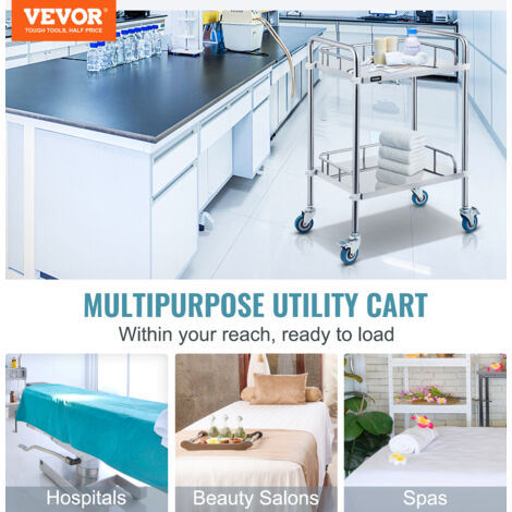 VEVOR Chariot De Laboratoire En Acier Inoxydable, Chariot Médical 3