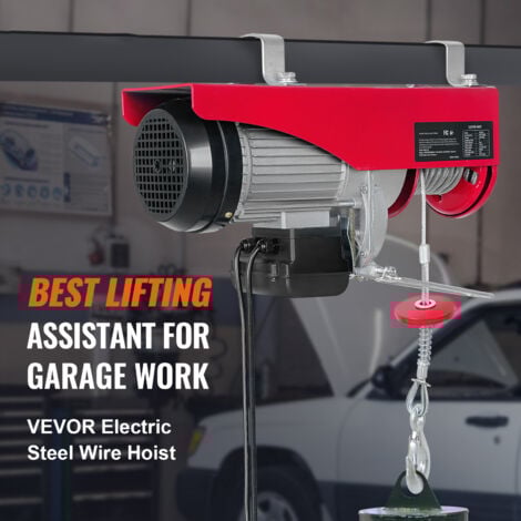 Mophorn Palan electrique , capacite de levage de 2 200 lb, treuil a fil deacier 1 600 W 220 V, telecommande filaire de 14 pi, hauteur de levage de 40 pi, moteur en cuivre pur pour garage, entrepot, us