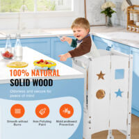 VEVOR Tour Observation Enfant Charge 56,75 Kg Tour Apprentissage Montessori Pliable Bois Massif 3 Hauteurs Filet Securite Pour Tout Petits Chambre A Coucher Salle De Bain Comptoir De Cuisine Blanc 82782428