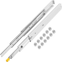 Guide De Tiroir à Extension Complète De 200 Mm, Capacité De Charge De 45 Kg Guide Lateral Avec Roulement A Billes 1 Paire 2 Pieces 98134326