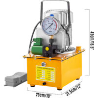 Pompe Hydraulique électrique VEVOR 7L Double Effet - 750W, 220V - Vanne Manuelle