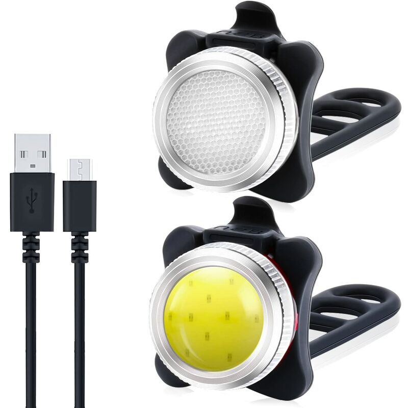 Luz de bicicleta t USB recargable pequeña, 5 modos mini luces de bicicleta LED 650 mAh batería delantera trasera, 100 lux impermeable lámpara de bicicleta luz brillante, luz de bicicleta, luz de bicicleta luz delantera luz trasera para ciclistas