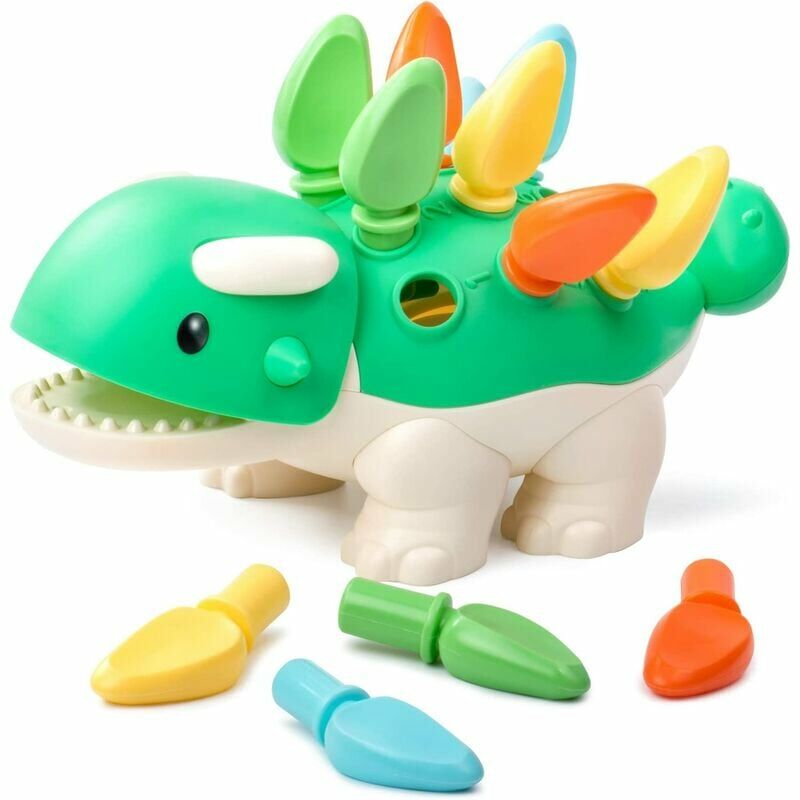 Juguetes Montessori para niños de 1 2 3 años, juguetes de habilidades motoras finas de dinosaurio, juguetes de aprendizaje sensorial para niños pequeños de 1 3 años, regalo educativo de Ankylosaurus, regalos para niñas de 1 año, juguetes para niños de 1 año