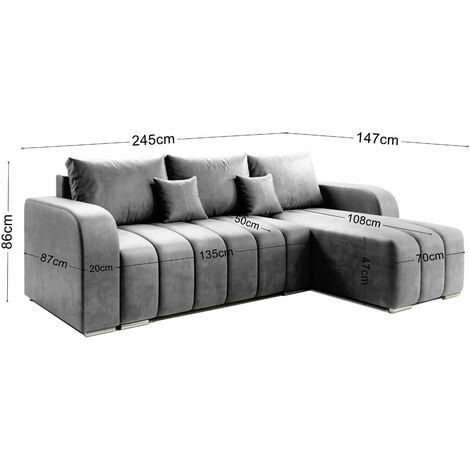 Puffo Universal L-Shape Velvet Corner Sofa Bed - Bottle Green