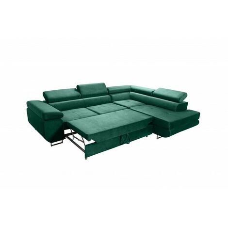Aston Jumbo Cord Left Hand Facing Corner Sofa Bed with Storage and Lift Mechanism - Light Grey
