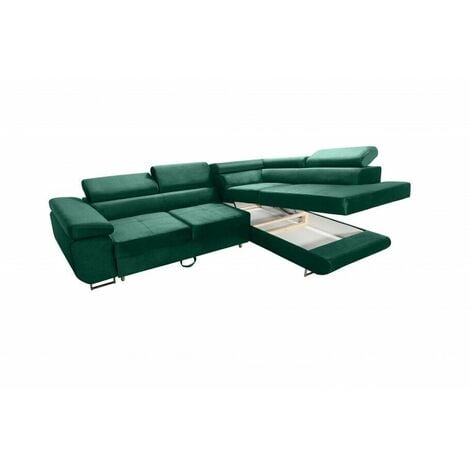 Aston Jumbo Cord Right Hand Facing Corner Sofa Bed with Storage and Lift Mechanism - Cream