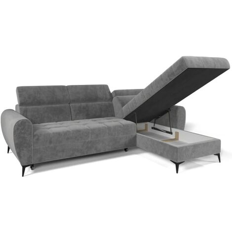 Bjorn Monolith Fabric Corner Sofa Bed - Grey
