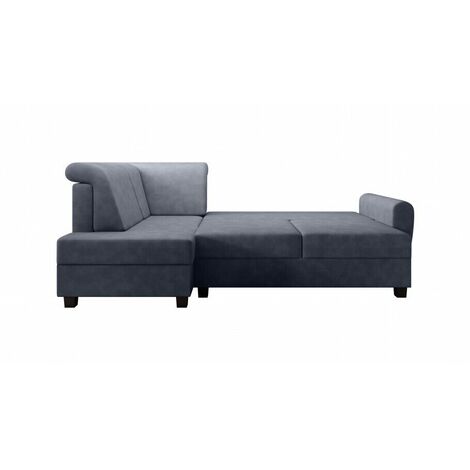 Milo Left Hand Facing Fabric Corner Sofa Bed -  Dark Grey