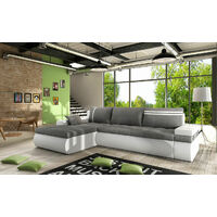 Max Left Hand Facing Corner Sofa Bed - Grey & White