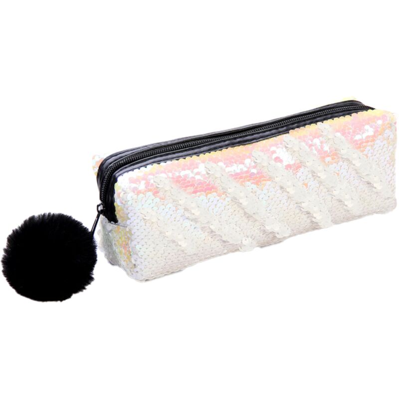 Sequin Reversible Colour Change Pink Silver Pencil Case