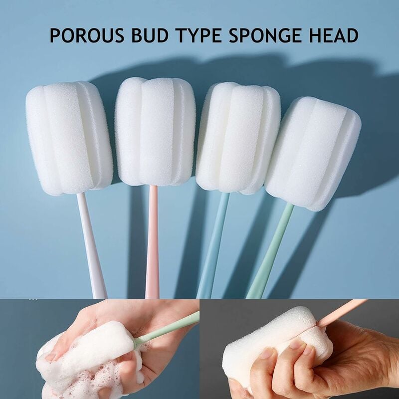 3 Pack Foam Sponge Brush With Adjustable Long Handle For Cleaning Baby  Bottles, Glasses And Cups (random Color)