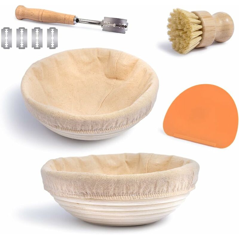 2Pcs Bread Proofing Basket Silicone Oval Dough Proofing Box Foldable  Non-Stick.