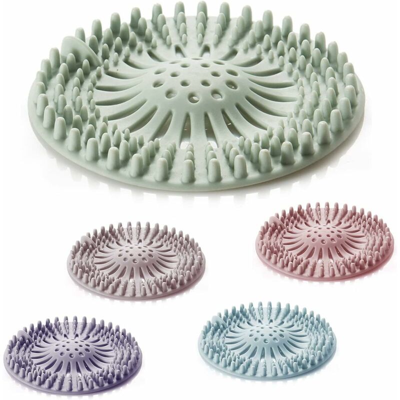 5 pcs Hair Catcher Shower Drain Durable Silicone Hair Stopper