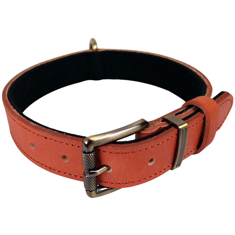 2Pcs Luxury Leather Pets Dog Collar & Lead Belt Strap Leash