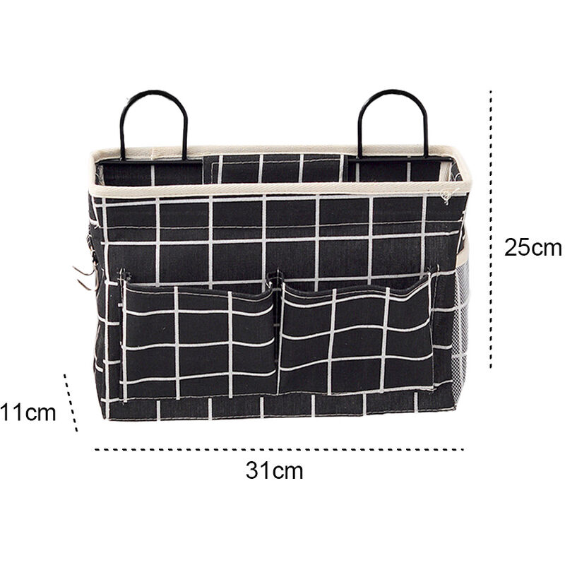 Transparent Cotton Linen 3 Grids Wall Hanging Storage Bag Organizer, For  Home