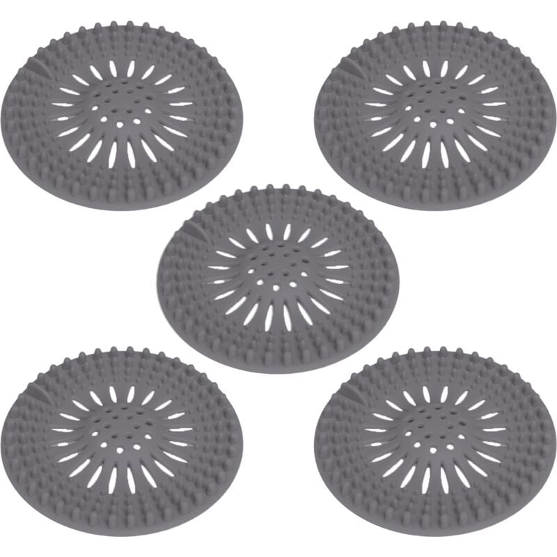 Hair Catcher Shower Drain, 2PC Silicone Shower Accessories, Durable Shower  Drain Covers Suit for Bathroom Bathtub and Kitchen(Gray and Black) 