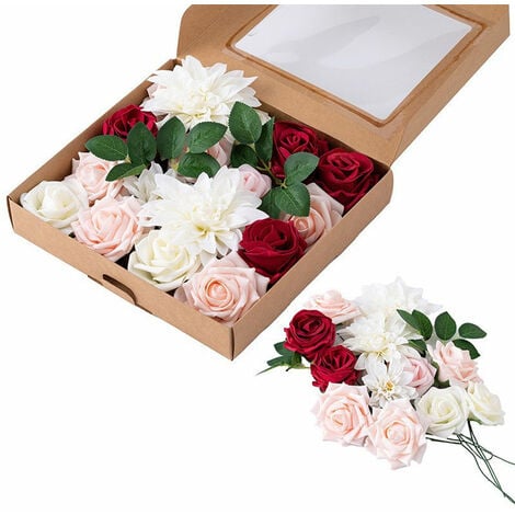 Red Daisy Bridal Bouquet | Artificial Wedding Flowers | Silk Wedding  Bouquets | Centerpieces Decorations (9 stems)