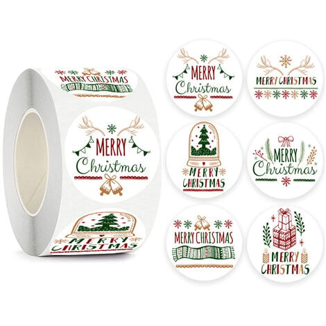 round christmas labels