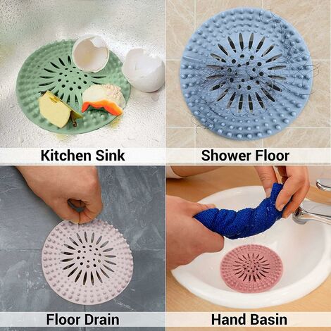 Silicone 5x Hair Catcher Shower Drain Covers Hair Stopper For