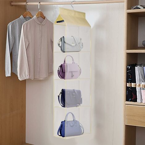 Handbag Storage Rack 4 Compartment Hanging Pouch Organizer u The