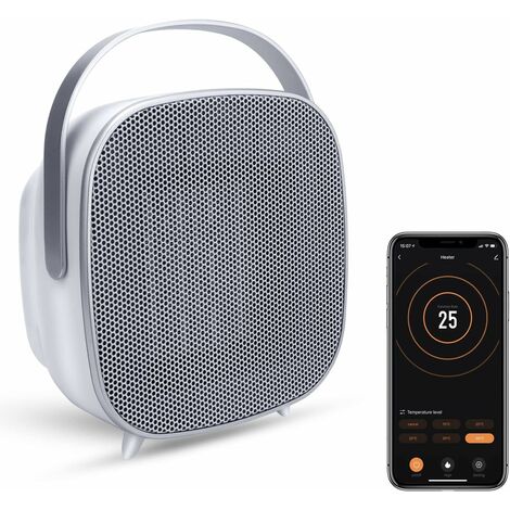 WiFi Smart Electric Heater - Mini Ceramic Floor Standing Heater - Works  with APP Alexa and Google - 1500W - Silver