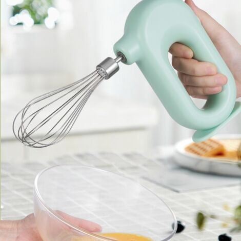 Wireless Electric Handheld Mixer USB Rechargable Milk Egg Beater with 2  Detachable Stir Whisks Kitchen Baking Accessories