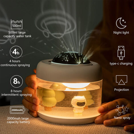 Cool Mist Humidifiers For Baby With Night Light, 400ml Whisper-quiet Oil  Diffuser For Bedroom, Cute