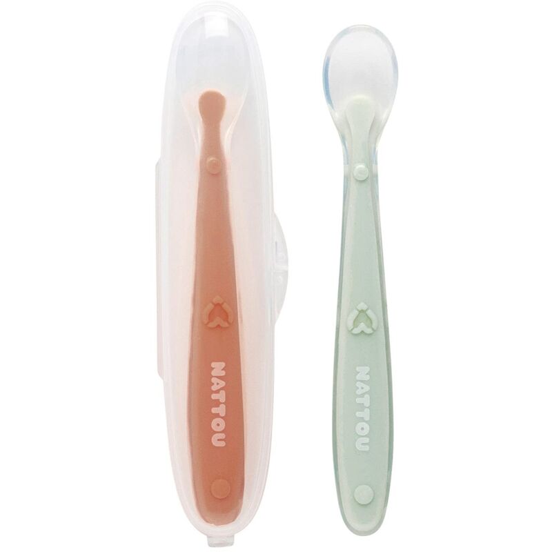 MINIKOIOI Set 2 Cucchiai in Silicone e Bambu' Scoops