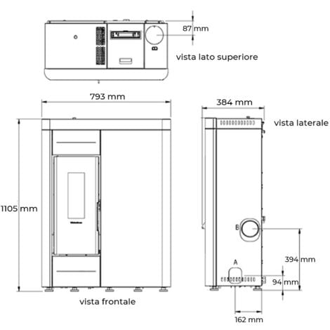 Stufa A Pellet Virna Idro 14 Kw Bianco
