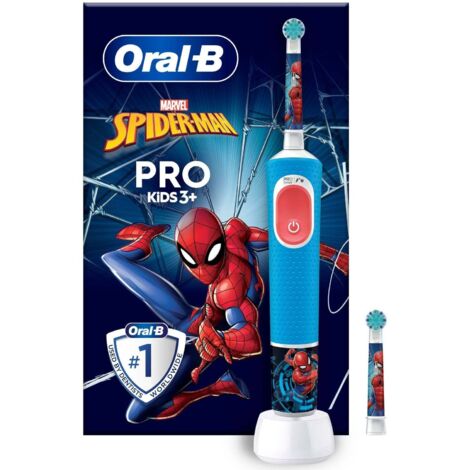 Braun Oral B Spazzolino Elettrico Pro Kids Spiderman Azzurro e Bianco (1/5)