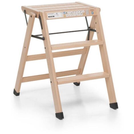 Sgabello in Legno Naturale Foppapedretti con Altezza Regolabile, Made in Italy (1/3)