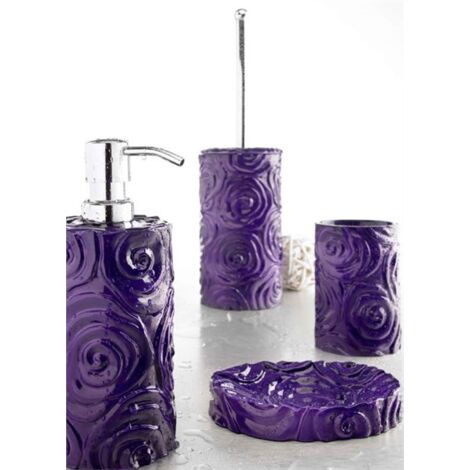 LUANT Set di accessori da bagno in resina da 5 pezzi con portasapone, dispenser, porta spazzolini e bicchiere, arancione