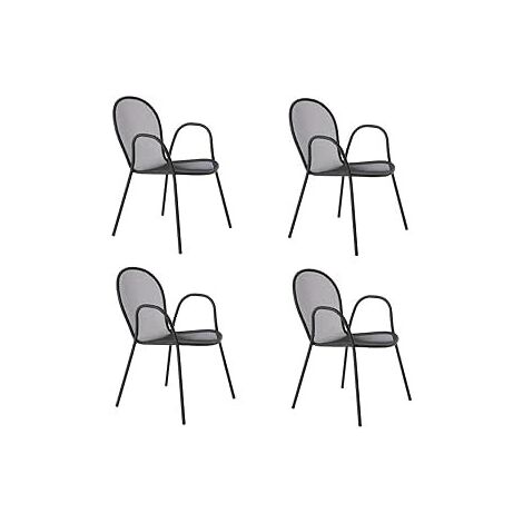 OFFERTA EMU 4 POLTRONE IMPILABILE RONDA FERRO ANTICO BAR ARREDO ESTERNO INTERNO CASA