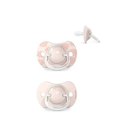 J Bimbi Smile Night Succhietti dai 6 Mesi Rosa e Bianco 2 Pezzi