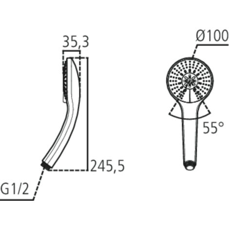 Ideal Standard B9403AA Idealrain M3 doccetta a 3 funzioni con diametro 10 cm, cromato