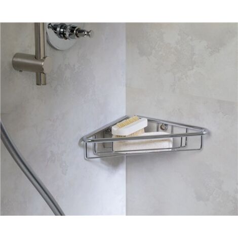 Kit Portaoggetti Angolare Per Doccia, Confezione Da 6 Pezzi. Organizer Bagno Senza Foratura, In Acciaio Inox Antiruggine. Include Mensole, Portasapone, Portaspazzolini E Supporto Rasoio. - 2