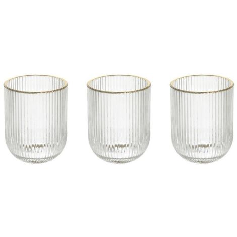 TOGNANA Set 3 Bicchieri Eclipse Filo Oro