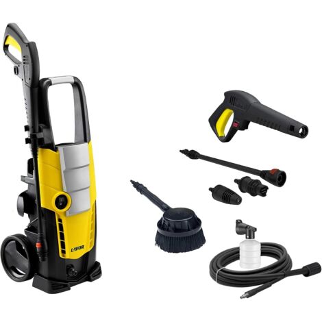 Lavor – Idropulitrice elettrica 140 Bar 1900 W – Portata 450 L/H – Testata in alluminio con valvola by-pass – Spazzola rotante per sporco ostinato (1/10)