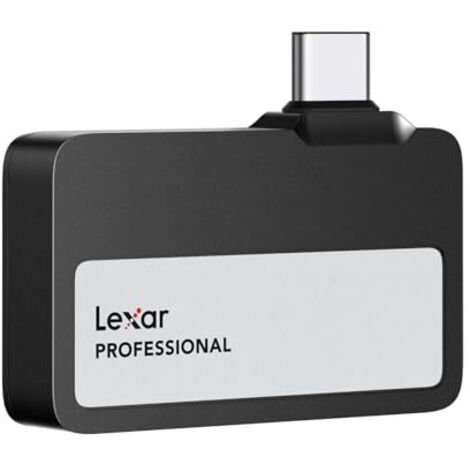 NIKON Lexar Professional Go 1TB Portable SSD, Ultracompatto, Supporta Apple ProRes, fino a 1050 MB/s in Lettura, USB 3.2 Gen 2, IP65 Resistente a Polvere e Acqua, per iPhone 15/16 Pro, Nero