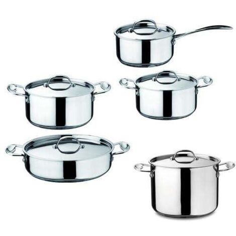 MEPRA Batteria Di Pentole Glamour Stone Inox 10 Pezzi