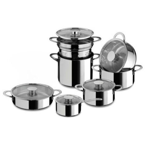 MEPRA Batteria Di Pentole Gourmet Inox 12 Pezzi