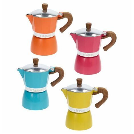 TOGNANA Macchina Caffè Moka Star Arancione 3 Tazze