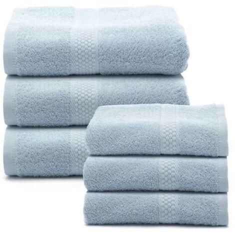 CALEFFI Set asciugamani in spugna in Cotone Spugna Standard Spugnissima Tinta Unita Azzurro