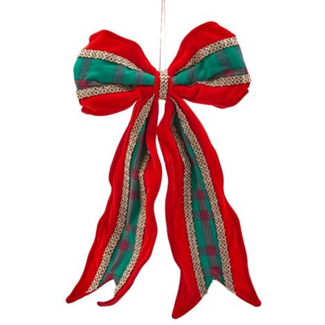 Fiocco "Noel" decorazione natalizia per albero e ghirlanda da 45 cm (1/3)