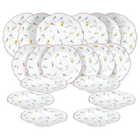 Servizio Tavola 18 Pezzi in Porcellana Multicolore – Collezione Cappettata