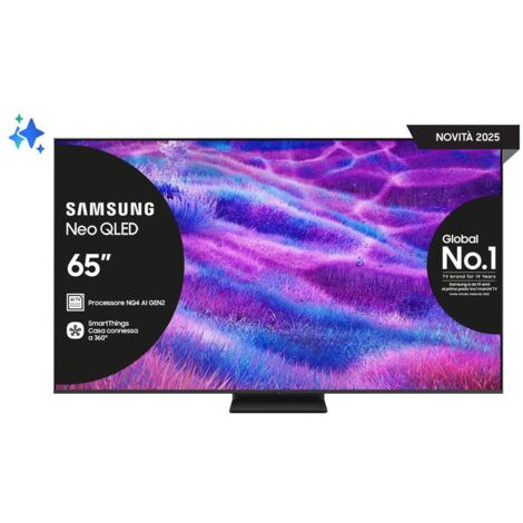 Samsung Smart Tv Neo QLED 65QN80F 4K AI 65 Pollici DVB-T2 Argento/Carbonio