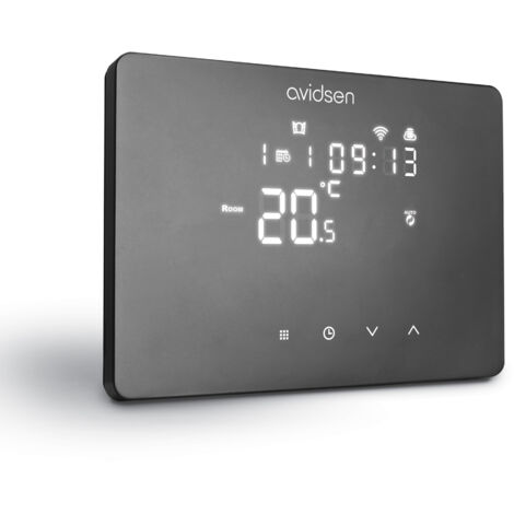 Termostato connesso nero caldo freddo Wi-Fi filare 220V bianco Avidsen 127073